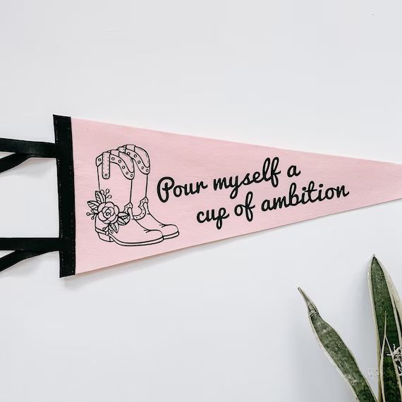 CUP OF AMBITION Pennant Flag / Felt Pennant / 9 to 5 / What | Etsy | Etsy (US)