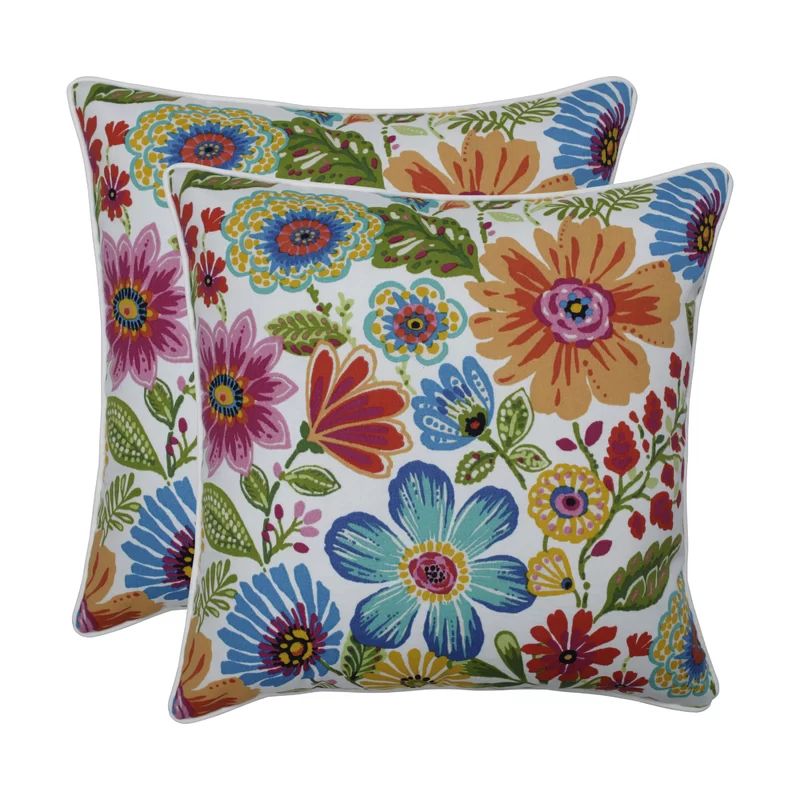 Chambord Floral Indoor/Outdoor Throw Pillow (Set of 2) | Wayfair North America