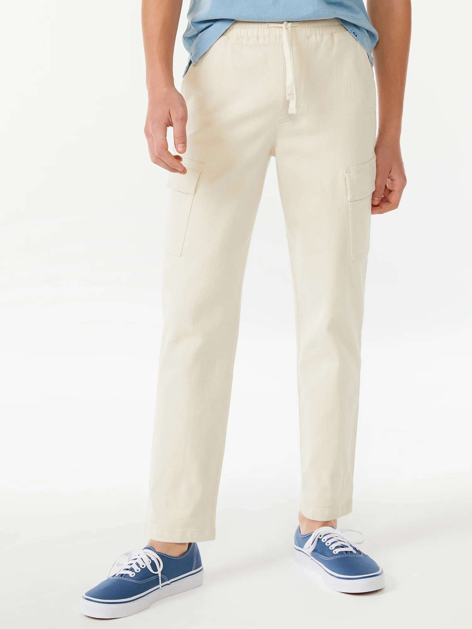 Free Assembly Boys Twill Cargo Pants with Elastic Waist, Sizes 4-18 | Walmart (US)