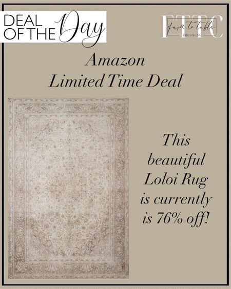 Deal of the Day. Follow @farmtotablecreations on Instagram for more inspiration.

This gorgeous Loloi rug is an Amazon Limited Time Deal. 

Loloi II Loren Sand/Taupe Area Rug. 

Amazon Home | Loloi Rugs | viral curtains | console table | console table styling | faux stems | entryway space | home decor finds | neutral decor | living room decor | cozy home | affordable decor |  home decor | home inspiration | moody stems | summer decor | spring vignette | spring decor | spring decorations | console styling | entryway rug | cozy moody home | moody decor | neutral home |



#LTKHome #LTKFindsUnder100 #LTKSaleAlert