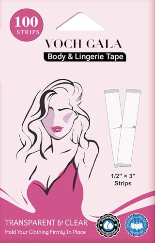 VOCH GALA Double Sided Tape for Clothes & Body (100 Strips) – Clear Fashion Garment Tape for Dr... | Amazon (US)