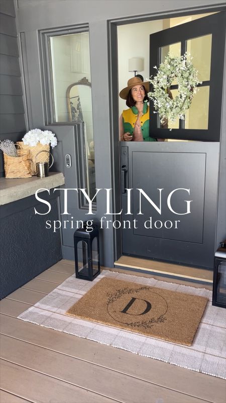 STYLING \ spring front door decor refresh🌿🪻 Keeping it simple with a new outdoor rug, personalized mat, lanterns from Walmart, wreath and a flower basket moment🧺 linking everything on my LTK shop!🔗🔗


#LTKSeasonal #LTKhome #LTKVideo