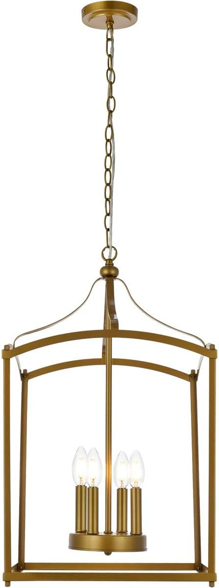Janet 4-Light Mid-Century Metal Pendant in Brass | Amazon (US)
