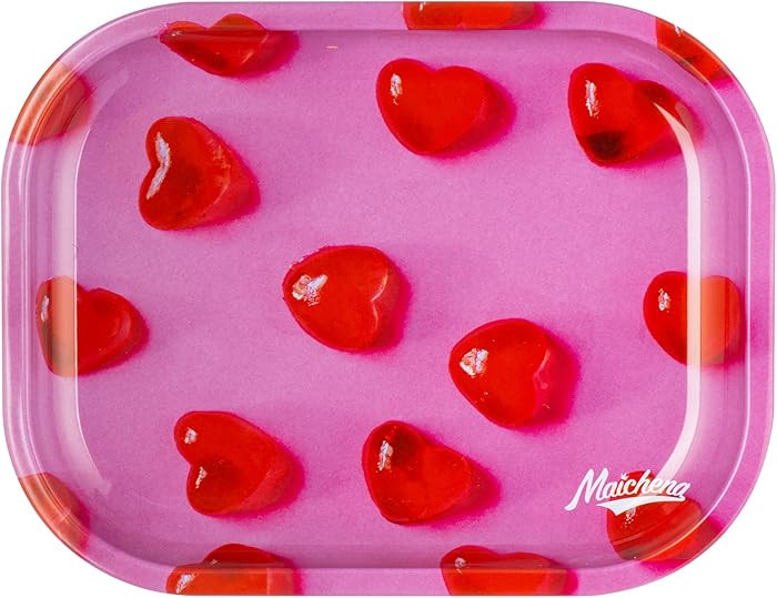 Small Metal Tray 7"x5.5" Cute Pink Tray with Design, Perfect for Travel or Storage, Girly | Amazon (US)