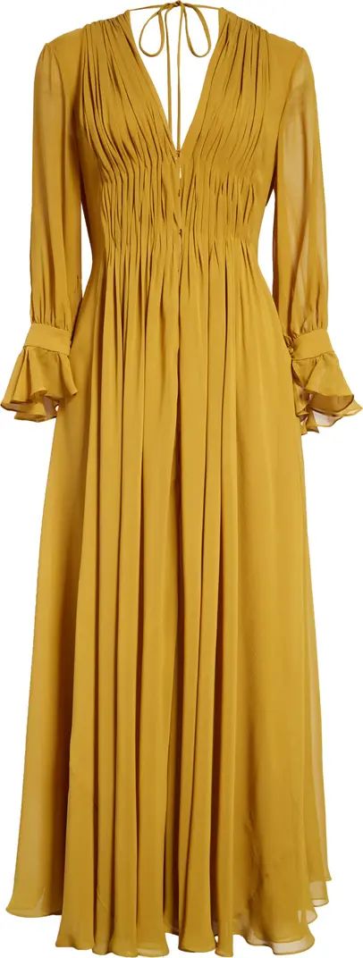 Khaite The Carlo Long Sleeve Silk Chiffon Dress | Nordstrom | Nordstrom