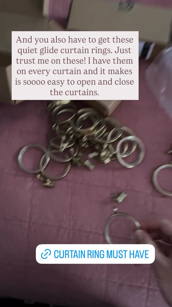 And you also have to get these quiet glide curtain rings. Just trust me on these! I have them on every curtain and it makes is soooo easy to open and close the curtains.
