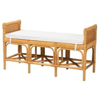 Nairi Natural Rattan 48 in. Accent Bench | The Home Depot