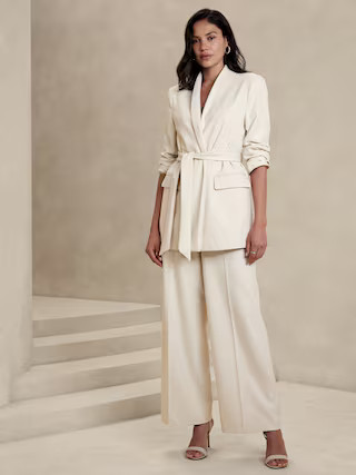 Twill Collarless Blazer | Banana Republic Factory