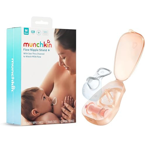 Munchkin® Flow Nipple Shield + with See-Thru Channel to Watch Milk Flow - Nurse Confidently and Meet Your Breastfeeding Goals, Silicone - 20mm | Amazon (US)