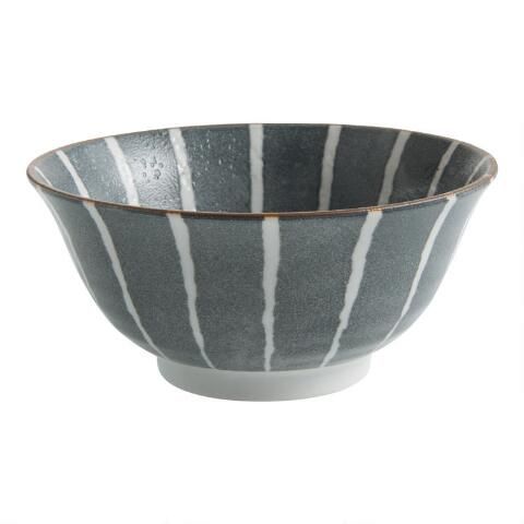 Large Blue And White Porcelain Line Noodle Bowl | World Market