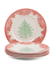 6pk Christmas Tree Dinner Plates | TJ Maxx
