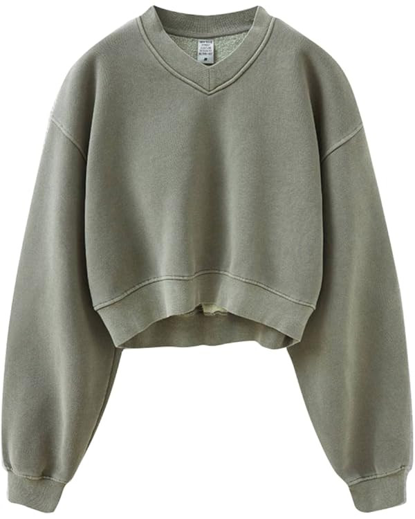 Hatant Sweatshirt for Women Acid Wash Athletic Hoodie Heritage Fleece V-neck Long Sleeve Hoodie F... | Amazon (US)