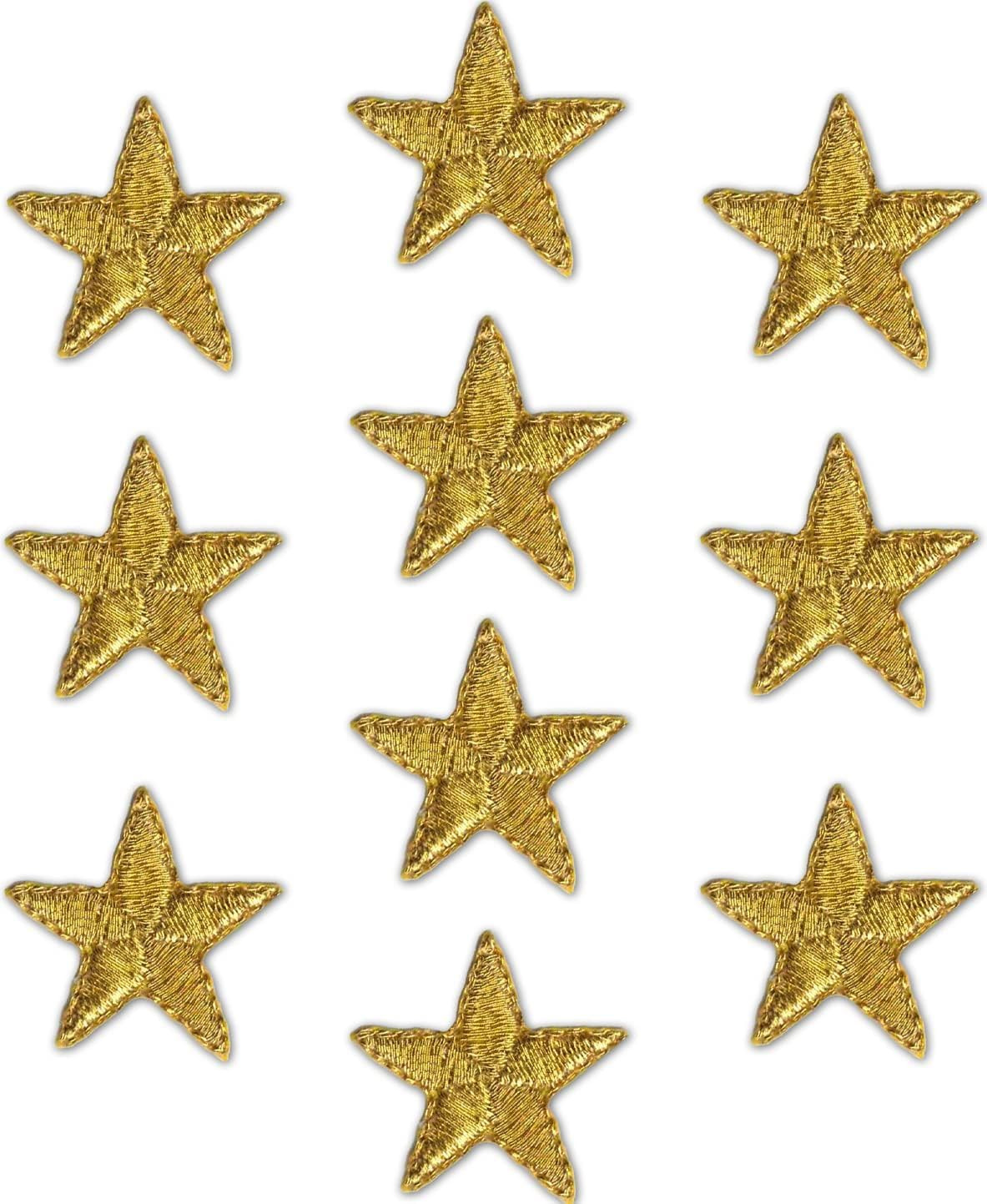 Iron On Star Patches Embroidered Patch Applique Embellishments for Clothing, Jackets, Backpacks, and Decorations (Gold, 1") | Amazon (US)
