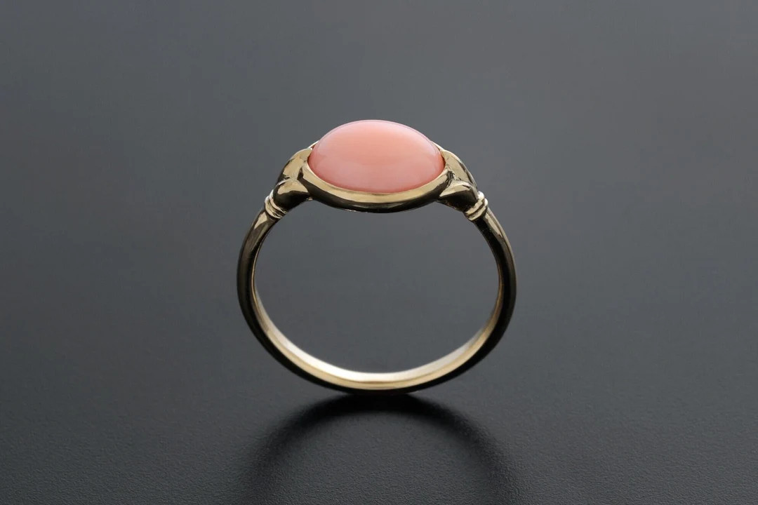 Größe 6 Engelshautkoralle massiver 14K Goldring | Etsy (US)