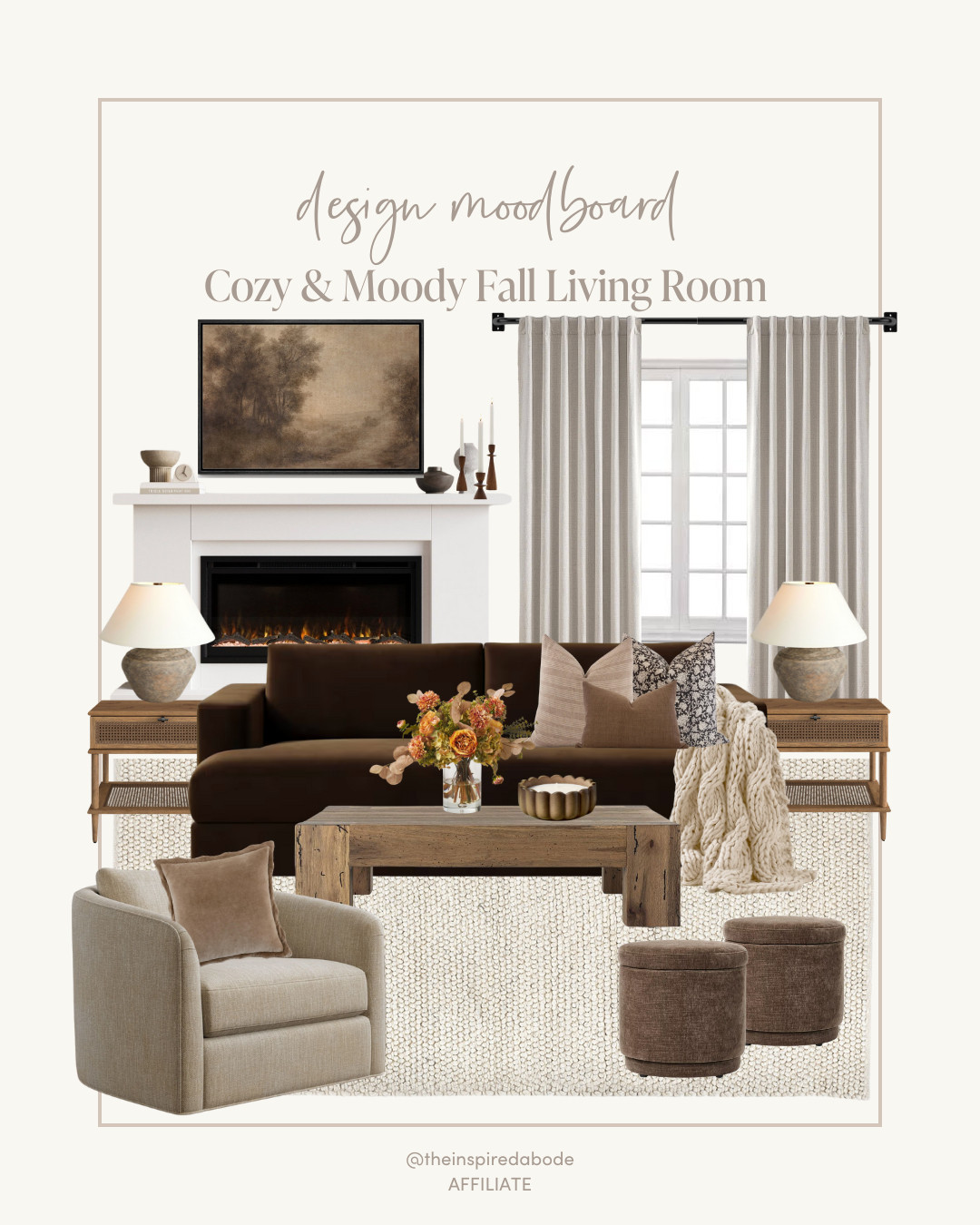 Imagine curling up with your favorite book or rewatching Gilmore Girls in this cozy, moody fall living room 🍂  Shop your favorites!! We also linked some similar options for coffee tables! 

 #LTKSeasonal #LTKHome #LTKFindsUnder100