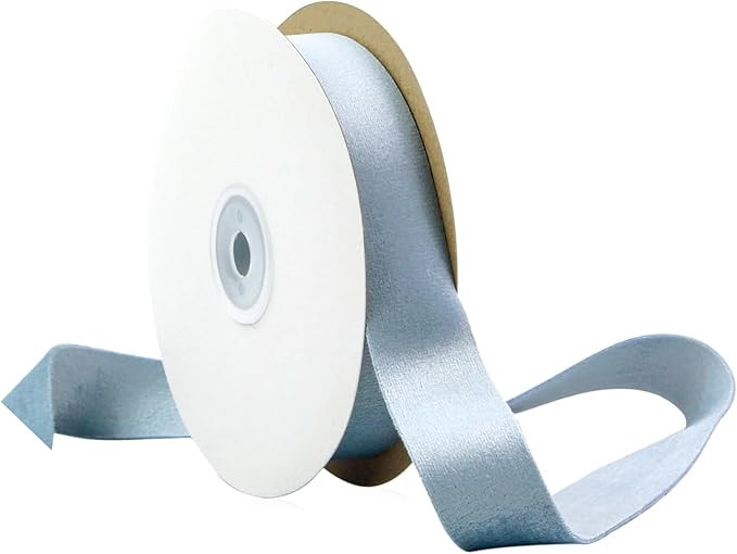 Dusty Blue Double Faced Velvet Ribbon 1 Inch, 10 Yards Velvet Craft Ribbons for Christmas Wreath ... | Amazon (US)