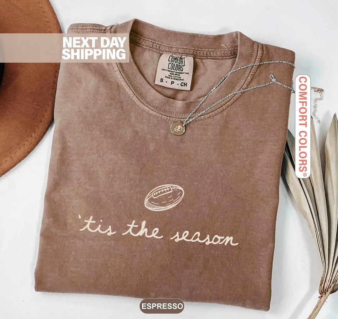 Football Shirt Comfort Colors®, Tis the Season Shirt, Football Season Shirt, Game Day Football T... | Etsy (US)