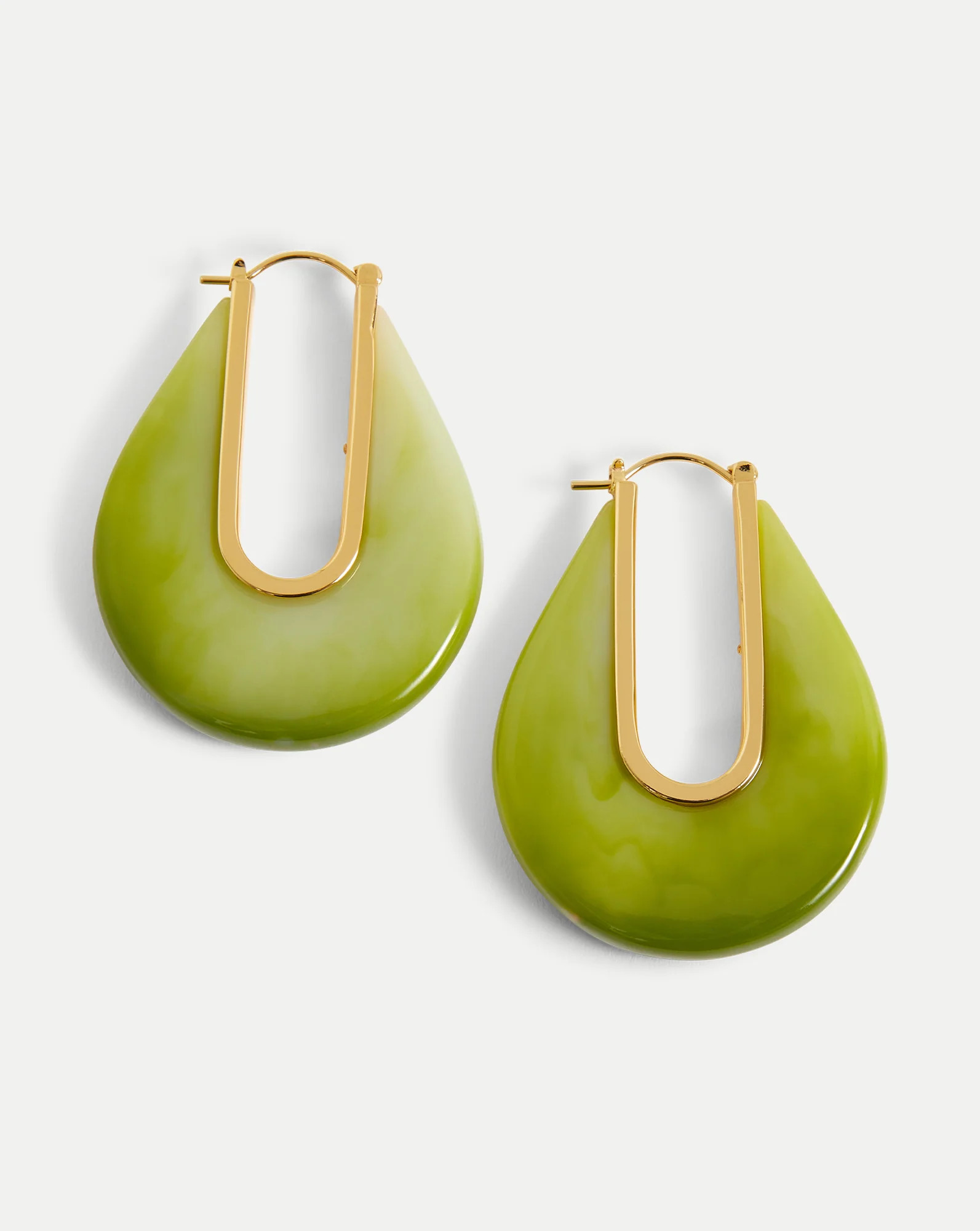 Resin Drop Hoop Earring in Light Pistachio | Veronica Beard | Veronica Beard