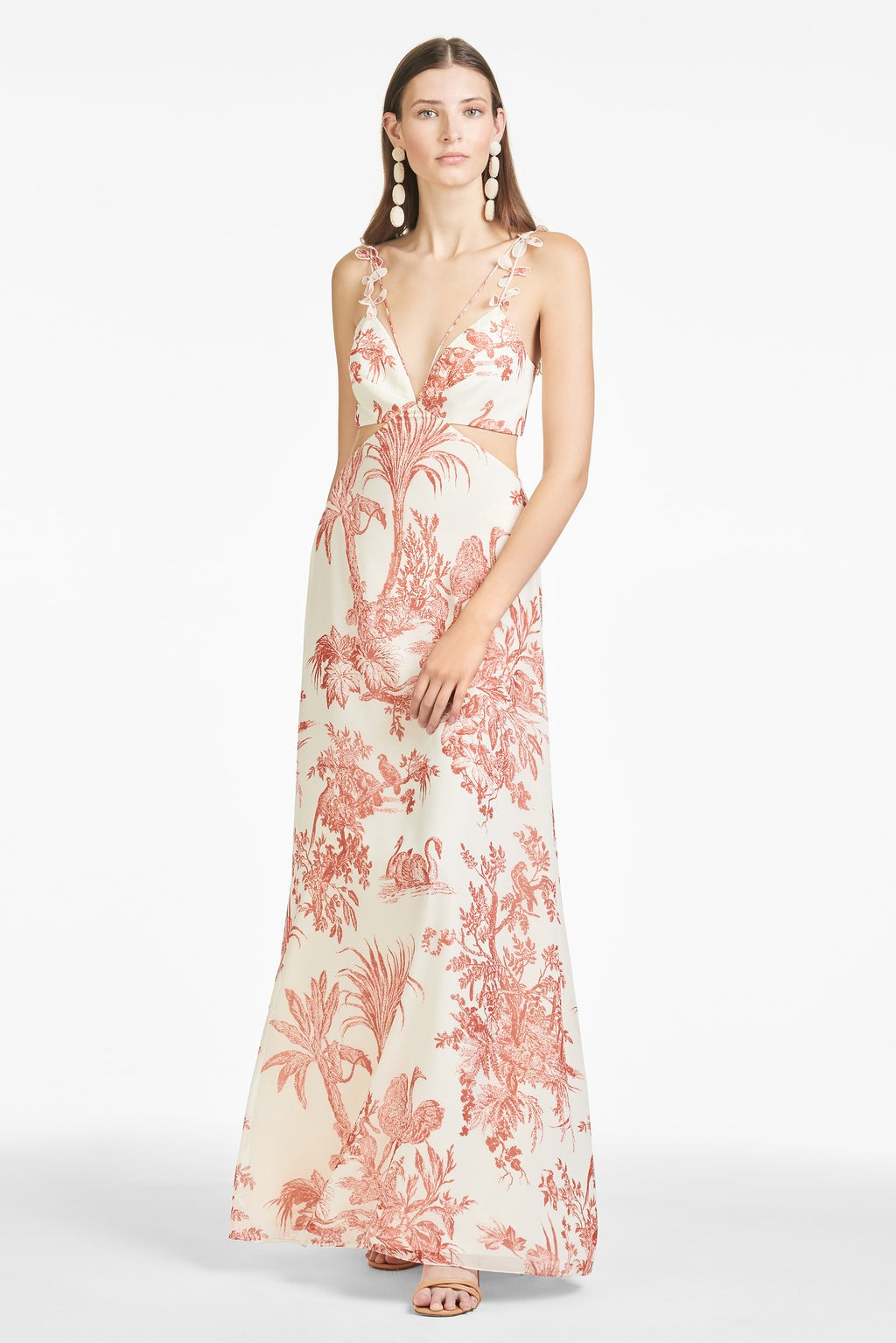 Hallie Dress - Deep Orange/Ivory Toile Print | Sachin & Babi