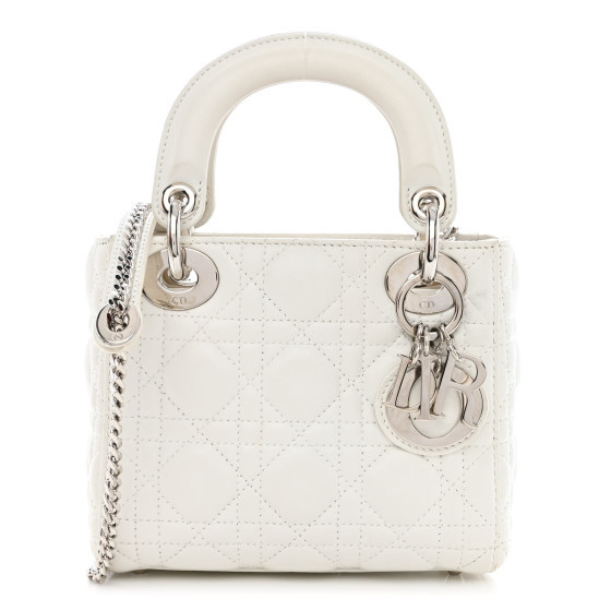Lambskin Cannage Mini Lady Dior White | FASHIONPHILE (US)