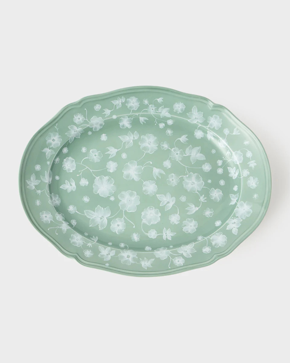 Floral Serving Plate Sage by Ginori 1735 | Cabana Magazine