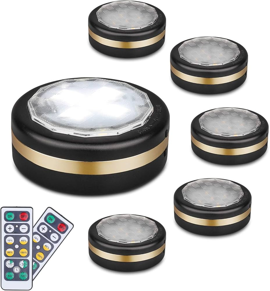 LEASTYLE Luces LED inalámbricas para debajo del mostrador de cocina, con control remoto, paquete... | Amazon (US)