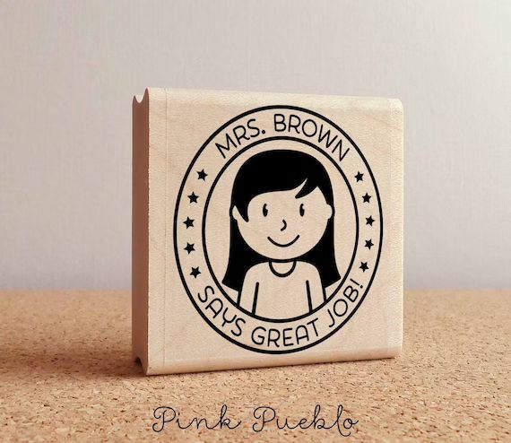 Personalized Female Teacher Rubber Stamp Custom Teacher | Etsy | Etsy (US)