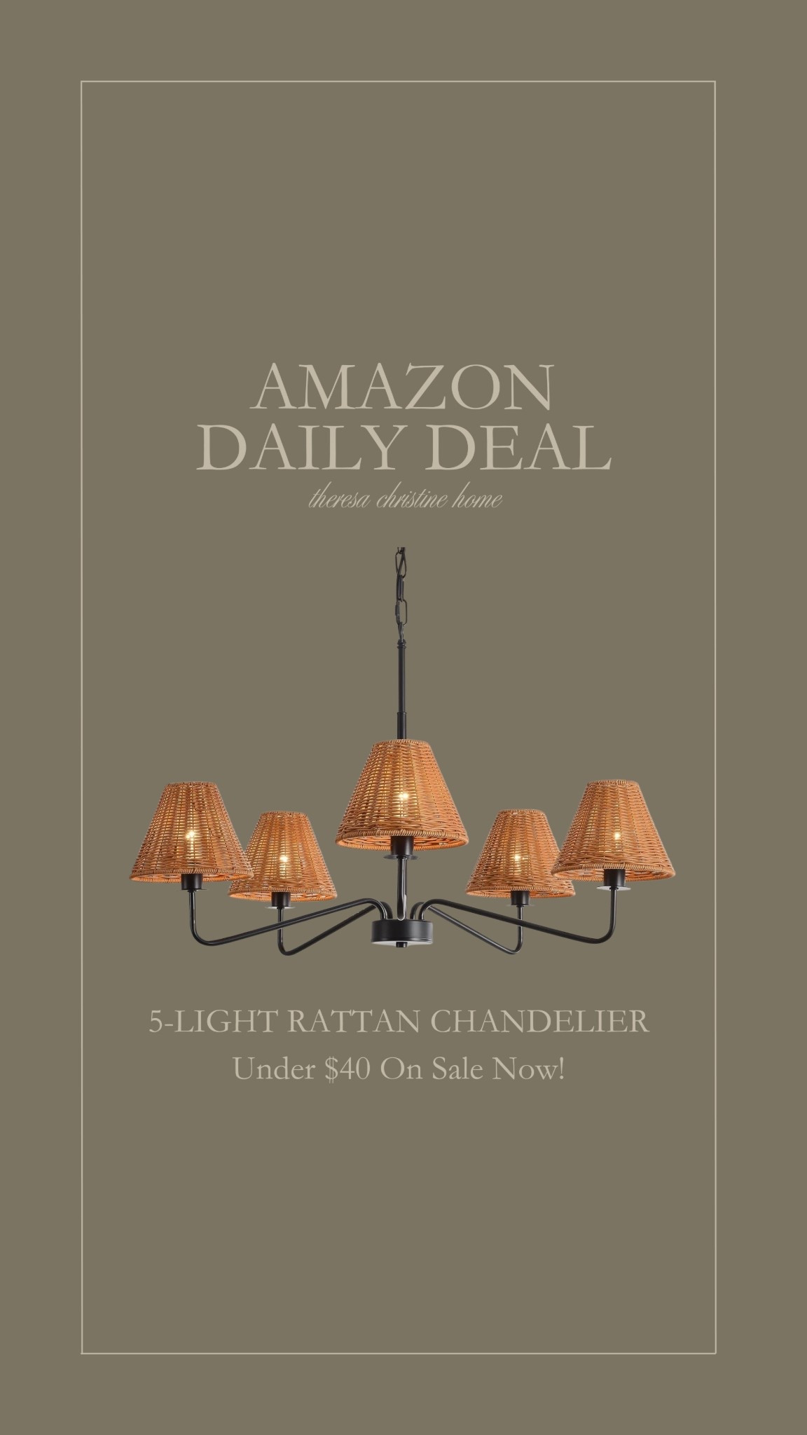 Amazon daily deal 🖤 I love this modern, rattan chandelier for a moody home! Would be so pretty in a dining room. 😍

#LTKHome #LTKSaleAlert