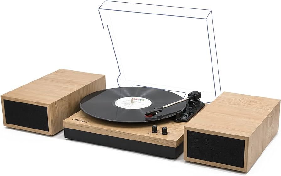 LP&No.1 Bluetooth Vinyl Record Player with External Speakers, 3-Speed Belt-Drive Turntable for Vi... | Amazon (US)