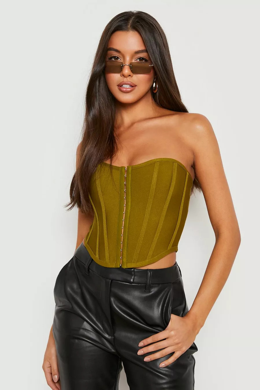 Bandage Hook And Eye Corset Top | Boohoo.com (US & CA)