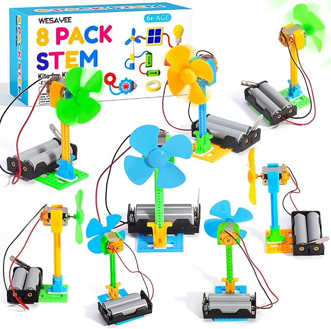 Bulk STEM Kits - 8 Set Electrical Fans, Girls Boys Crafts Science Kits for Kids Age 8-12, STEM To... | Amazon (US)