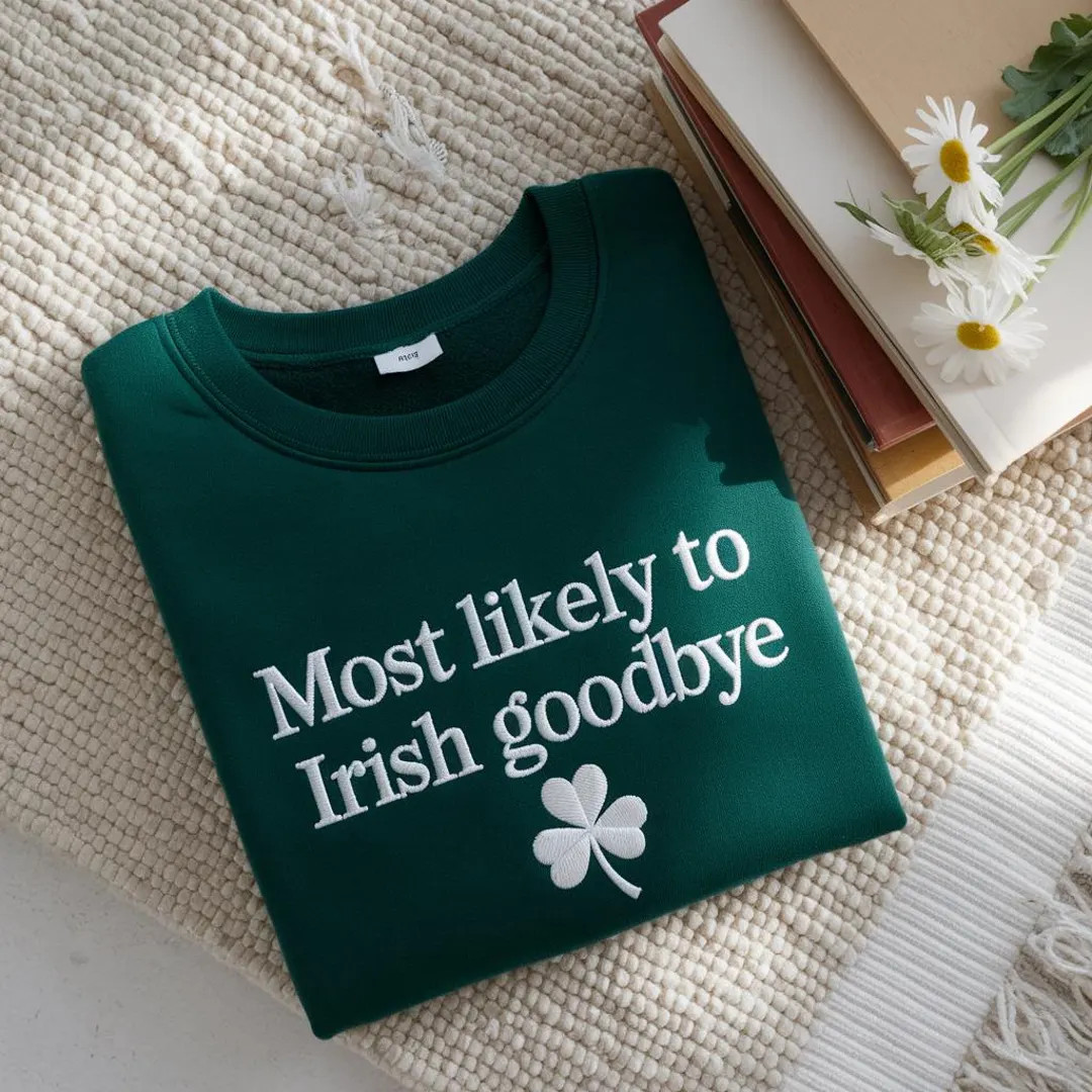 Embroidered Irish Goodbye Sweatshirt, Funny St. Patrick's Day Shirt - Etsy | Etsy (US)