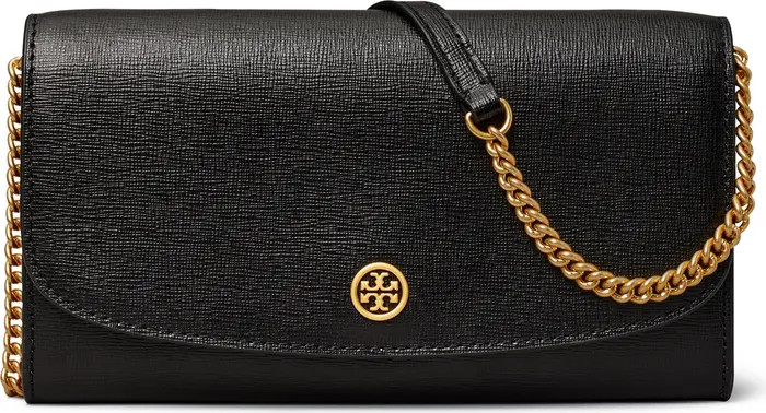 Tory Burch Robinson Leather Wallet on a Chain | Nordstrom | Nordstrom