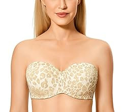 DELIMIRA Women's Strapless Bra Unlined Underwire Minimizer Plus Size Support | Amazon (US)