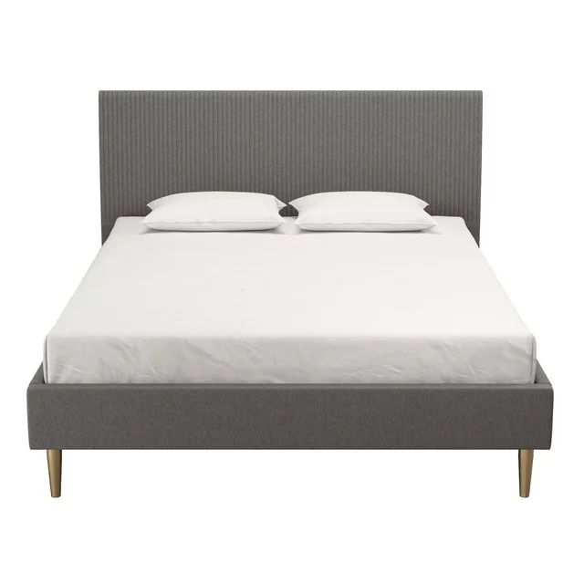 Mr. Kate Daphne Upholstered Bed with Headboard and Modern Platform Frame, Queen, Dark Gray Linen | Walmart (US)