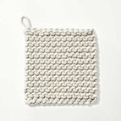 7" Rope Trivet Marled Light Gray - Figmint™: Reversible Pot Holder, Woven Polyester, Kitchen Te... | Target