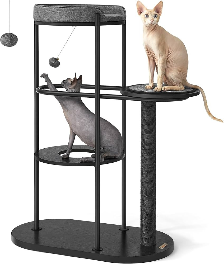 Feandrea Modern Cat Tree, Heavy Duty Cat Tower, Steel Tube and Particleboard, Platform with Cushi... | Amazon (US)