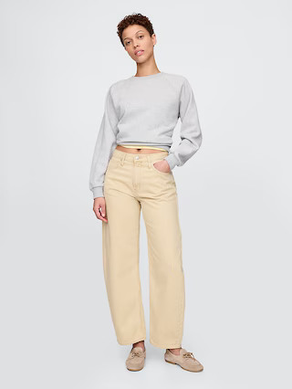 High Rise Khaki Stripe Barrel Jeans | Gap (US)