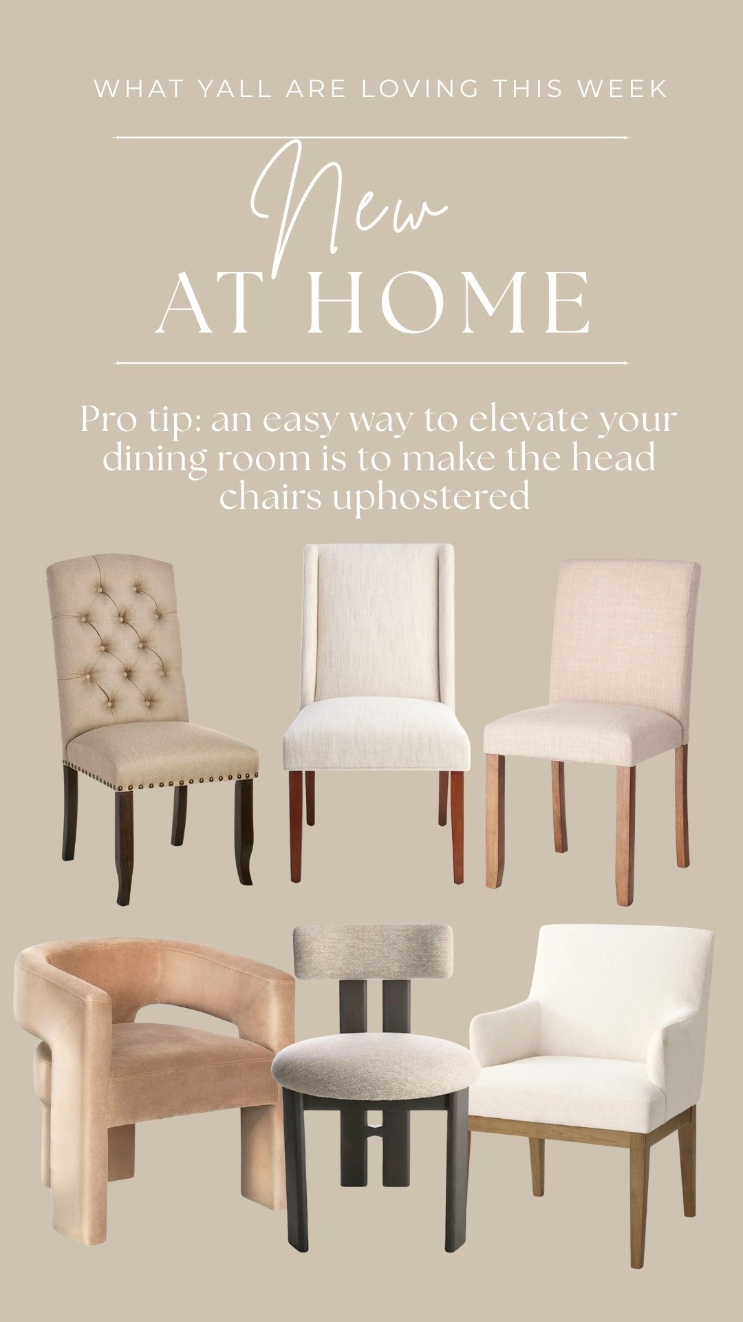 Dining chairs that will make your guest feel glamorous and feel wow! These really bring a room completely together. Makes me so excited to start building my dining room in our new house! 



Home finds, at home, home furniture, dining chairs, dining room, room inspo, home refresh, home interior

#LTKHome #LTKSeasonal #LTKOver40