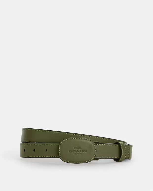 Plaque Buckle Cut To Size Reversible Eliza Belt, 25 Mm | Coach Outlet US