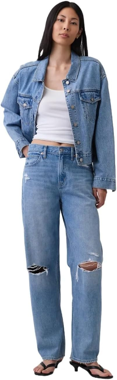 GAP Women's High Rise Barrel Denim Jean | Amazon (US)
