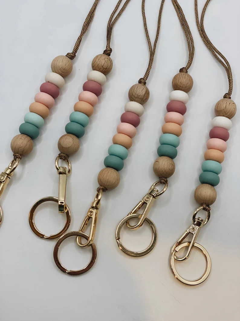 Rainbow Lanyard Teacher Lanyard Beaded Lanyard Badge | Etsy | Etsy (US)