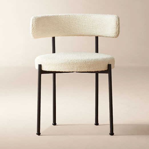 Inesse Boucle Ivory Modern Dining Chair + Reviews | CB2 | CB2