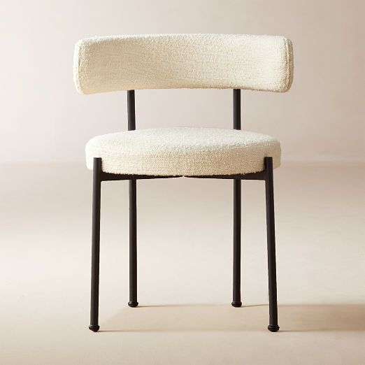 Inesse Boucle Ivory Modern Dining Chair + Reviews | CB2 | CB2