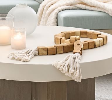 Cubed Wood Beaded Garland | Pottery Barn (US)