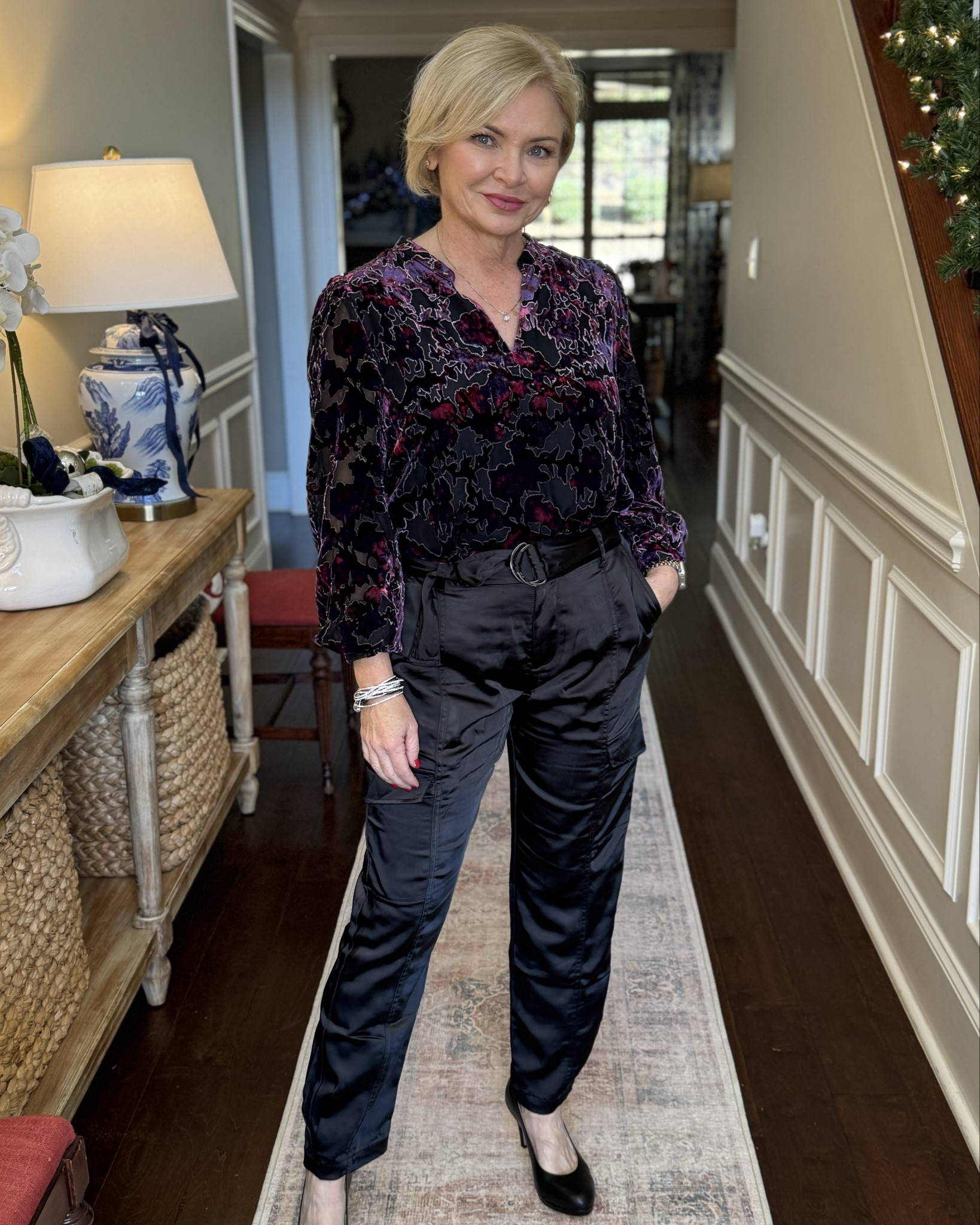Cute holiday, date night or girls night outfit from Evereve!
I'm wearing small blouses & 4 pants. 

Holiday outfits
Girls night out
Date night 
Cargo pants
Velvet
Christmas outfit
Holiday party 
Sparkle
Over 50
Petite style

#fashionover50
#stylewithserena
#christmassweater
#christmasoutfits
#holidayoutfits


#LTKOver40 #LTKStyleTip #LTKHoliday