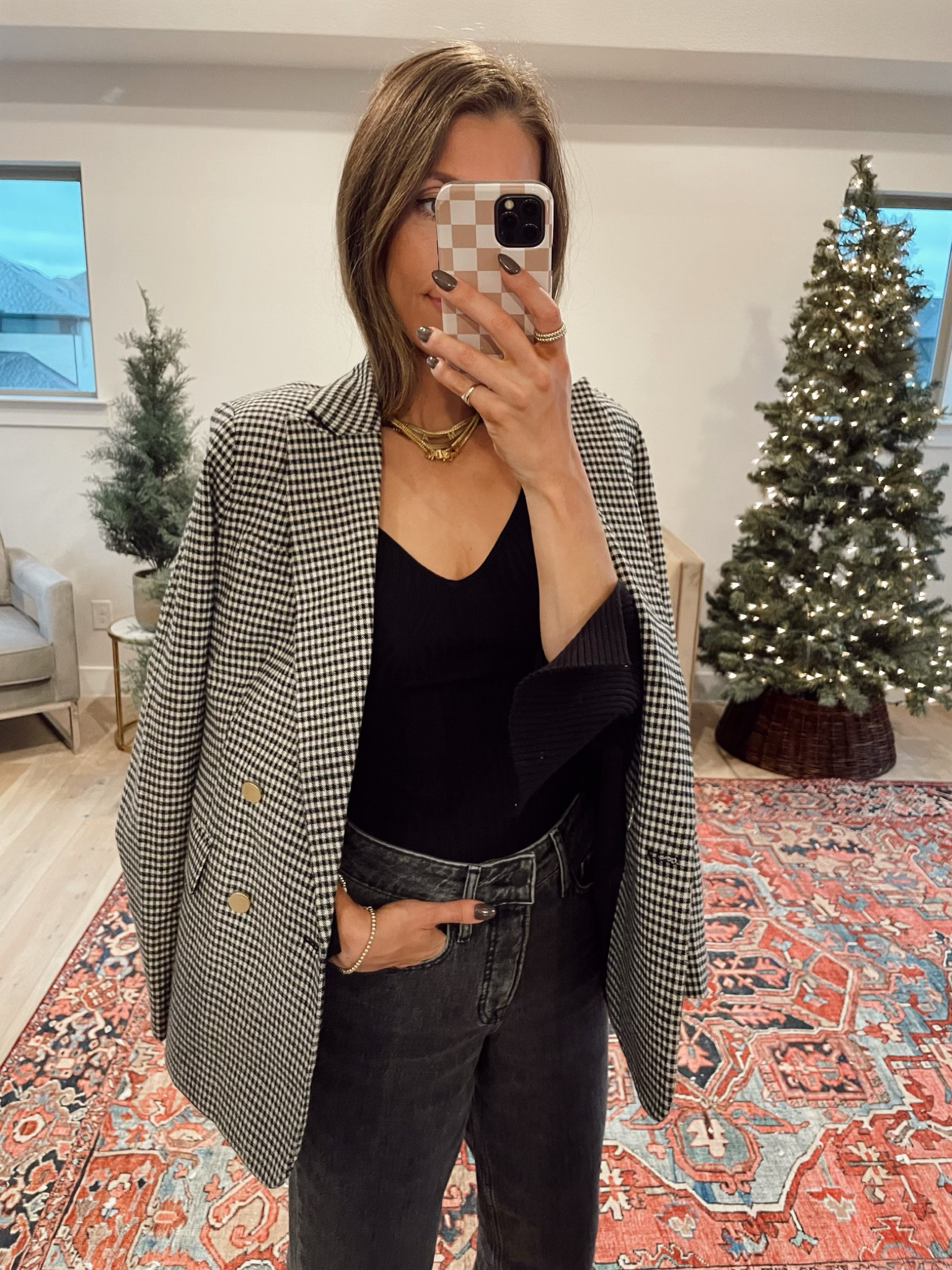 Walmart style. Winter outfit idea. Workwear. Date night. Blazer, bodysuit, jeans. 

#LTKunder50 #LTKstyletip #LTKSeasonal