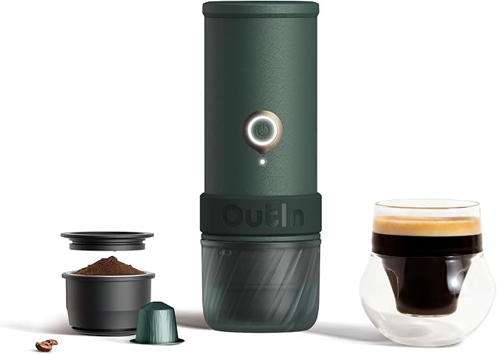 OutIn Mino Portable Electric Espresso Machine, Mini Camping Coffee Maker for Travel, Pocket Sized... | Amazon (US)