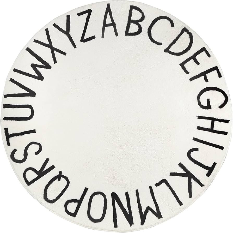 Topotdor Round Kids Play Rug Alphabet Nursery Area Rug Extra Large Soft Crawling Play Mat for Chi... | Amazon (US)