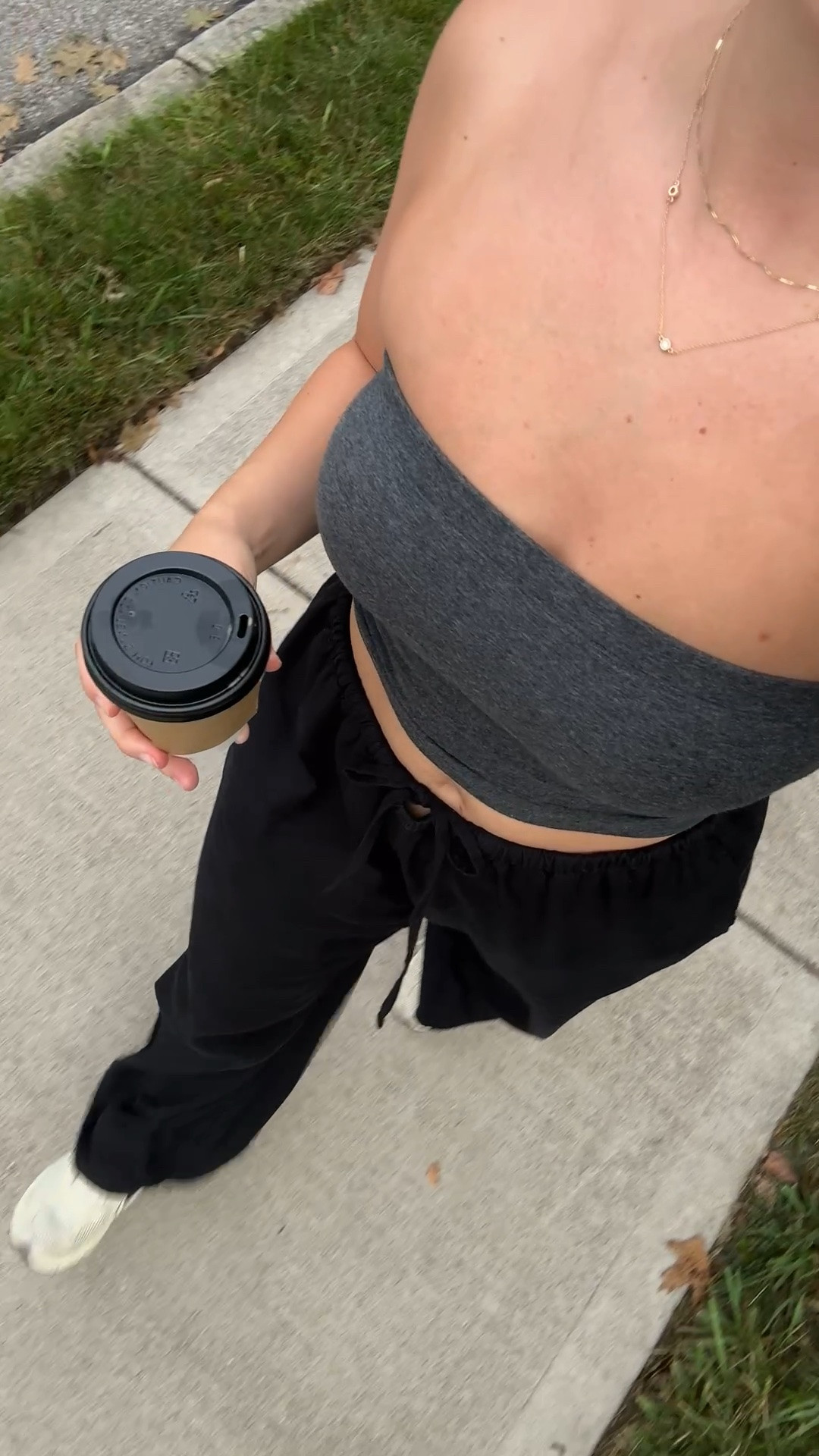 I've had this set of cotton tube tops for TWO summers now and they are still holding up so well. They don't ride up, the stay in place, built in bra, and little scrunch details on the side. SO GOOD I wear them constantly! 
Black linen pants- drawstring waist so I seized up to so they were baggier through the legs but I could still cinch at the waist!